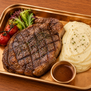Roasted New Zealand Ribeye Steak served with Rosemary roasted potato | 燒紐西蘭肉眼牛扒