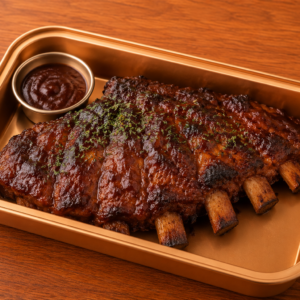 Roasted U.S. Pork Rib with BBQ Sauce served with Rosemary roasted potato | 燒美國豬肋骨配燒烤醬