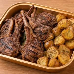 Charcoal-Grilled Lamb Chop with Roasted Baby Potatoes｜炭燒羊扒伴烤新薯